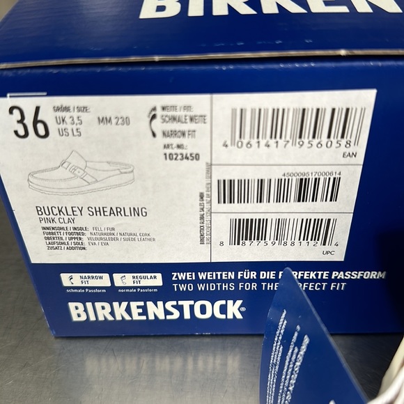 Birkenstock Buckley Shearling mules in pink clay. New in original box! - Picture 5 of 10